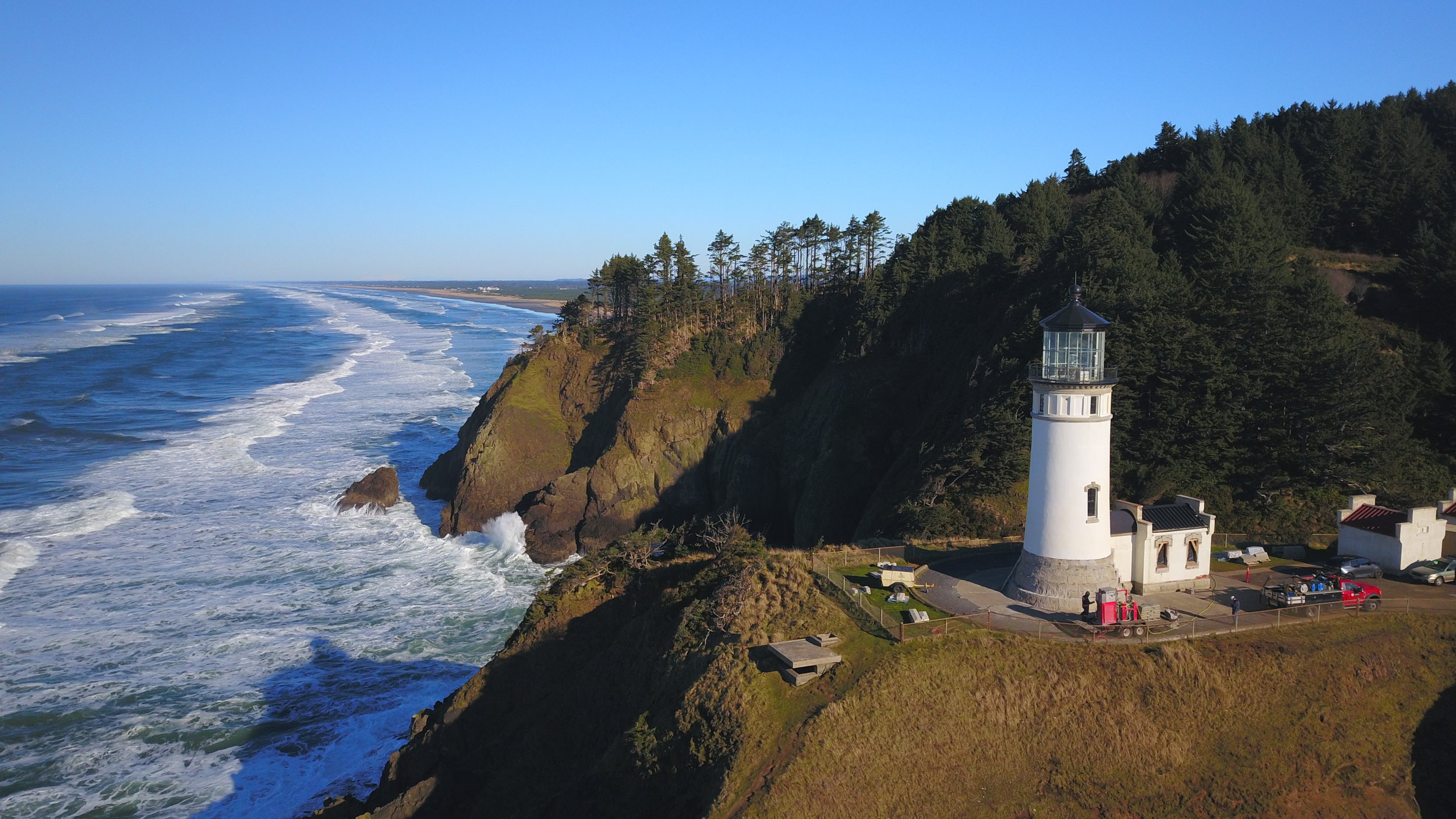 Light House restoration Drone photo, Ilwaco, WA