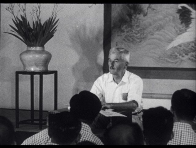 Did you know that #Faulkner traveled the #world for the #State Department in the 1950s? Check out this video still from his time talking to scholars in #Nagano, #Japan. -- Still from print of film in the William Faulkner collections, Albert and Shirl