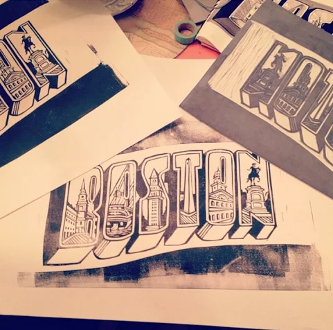 "Boston" Print for a wedding save-the-date