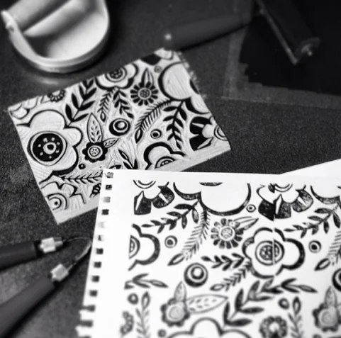 A repeat pattern design created as an example for a workshop I taught