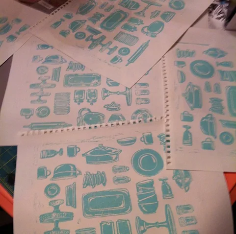 A print created for a repeat pattern design inspired by my mom's jadeite collection