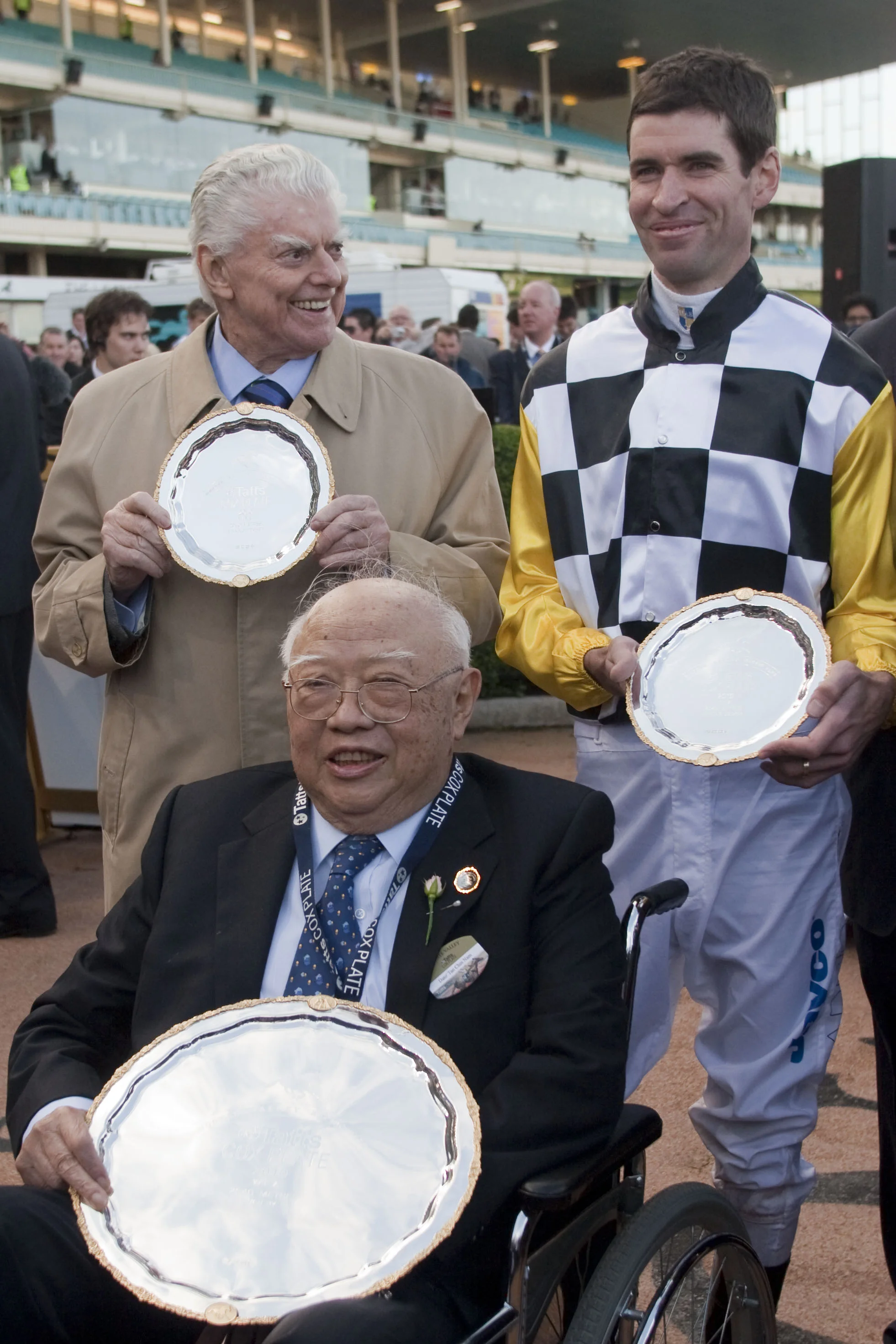 Dato Tan, the late Bart Cummings & jockey, Steven Arnold after So You Think's second Cox Plate victory in 2010.