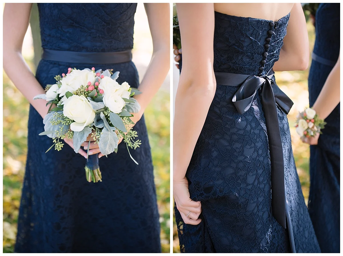 Navy Bridesmaids Dresses | Fall Minnesota Wedding Photographer | Bethany Melvin Photography