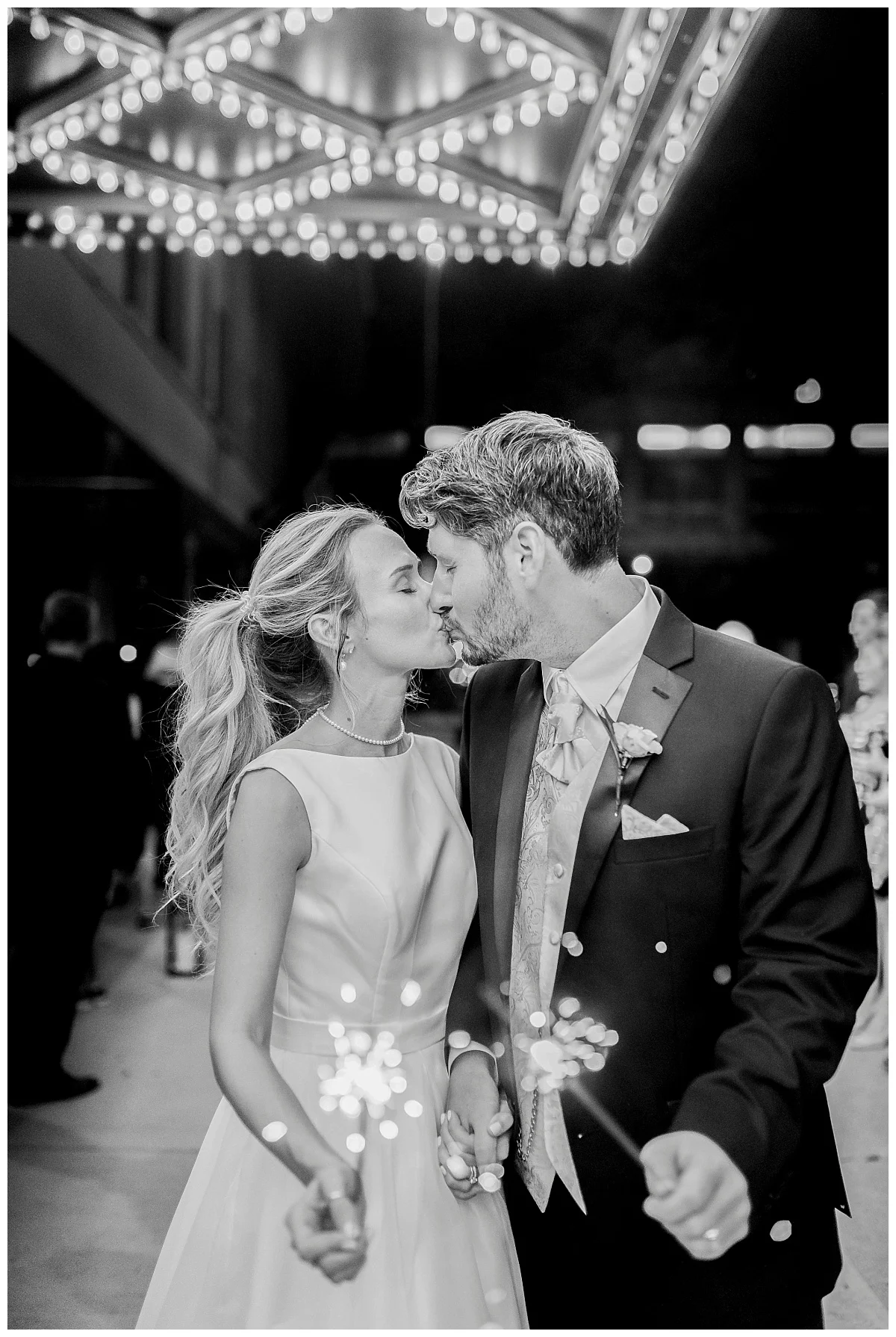 Sparkler Exit Sioux City Orpheum Wedding | Bethany Melvin Photography