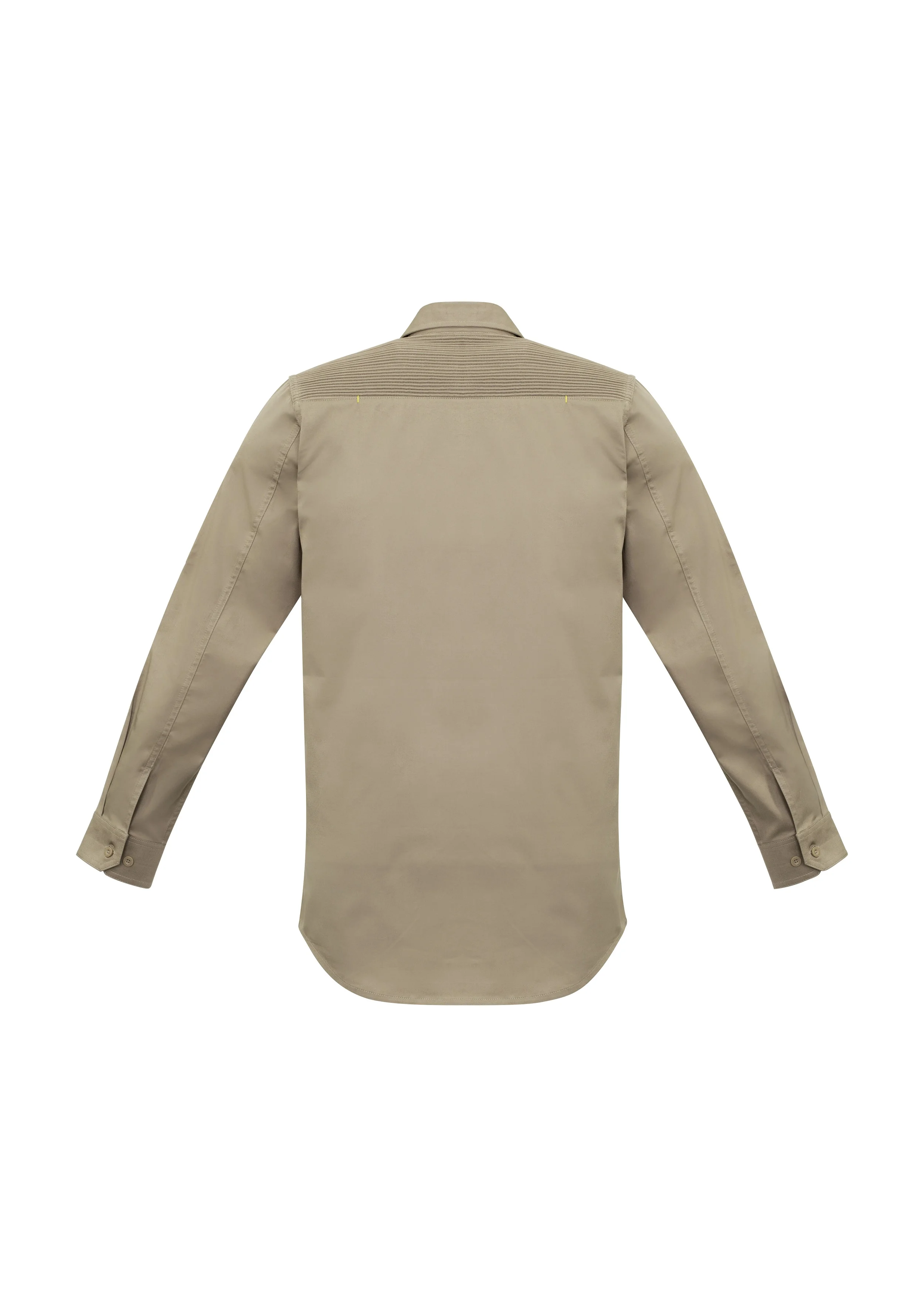 Buy workwear - Men's Streetworx Long Sleeve Stretch Shirt by Syzmik khaki back