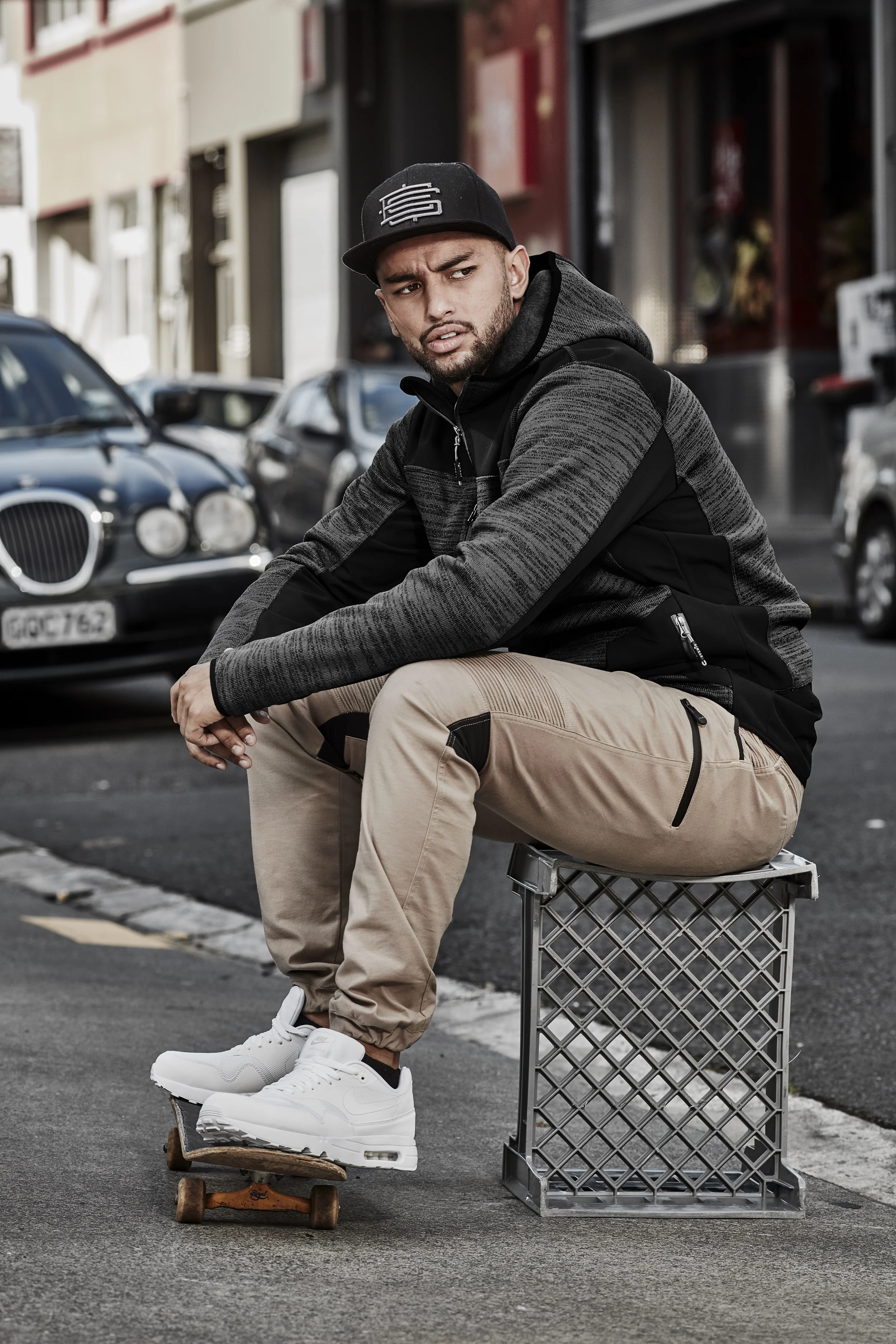 Buy workwear - Syzmik Unisex Streetworx Reinforced Knit Hoodie gunmetal/black with talent