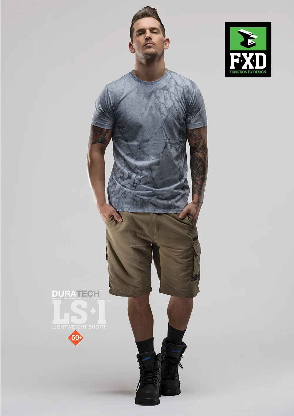 FXD LS-1 Work Short   Features:  - FX01136004 - Lightweight Short - Sits On The Waist &amp; Above The Knee - .6oz / 125gsm Taslon - DURA500 Reinforced Pockets - Multiple Utility Pockets - Double Layer Internal Pocket Bags - YKK Nylon Zip Fly - Stress Points Bar-Tacks - Triple Needle Stitching - Certified 50+ UVA &amp; UVB Protection