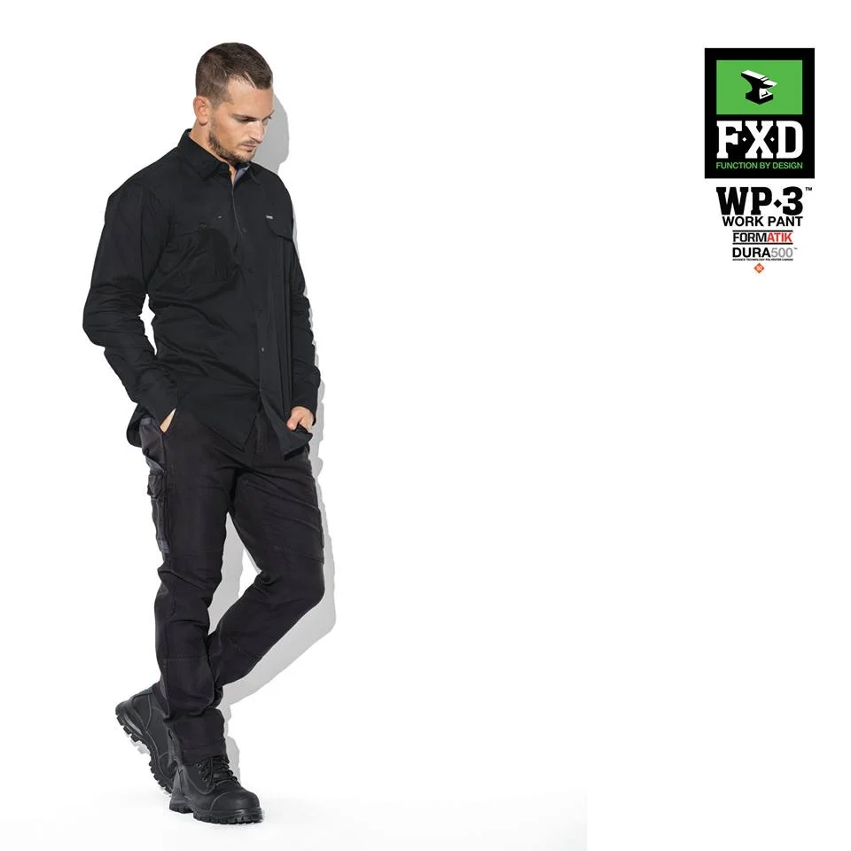 FXD WP-3 360 Degree Stretch Work Pant   Features:  - 360 DEGREE STRETCH WORK PANT - HEAVY DUTY FORMATIK™ MULTI-DIRECTIONAL STRETCH COTTON - DURA500™ ABRASION PANELS - TRIPLE NEEDLE SEAMS
