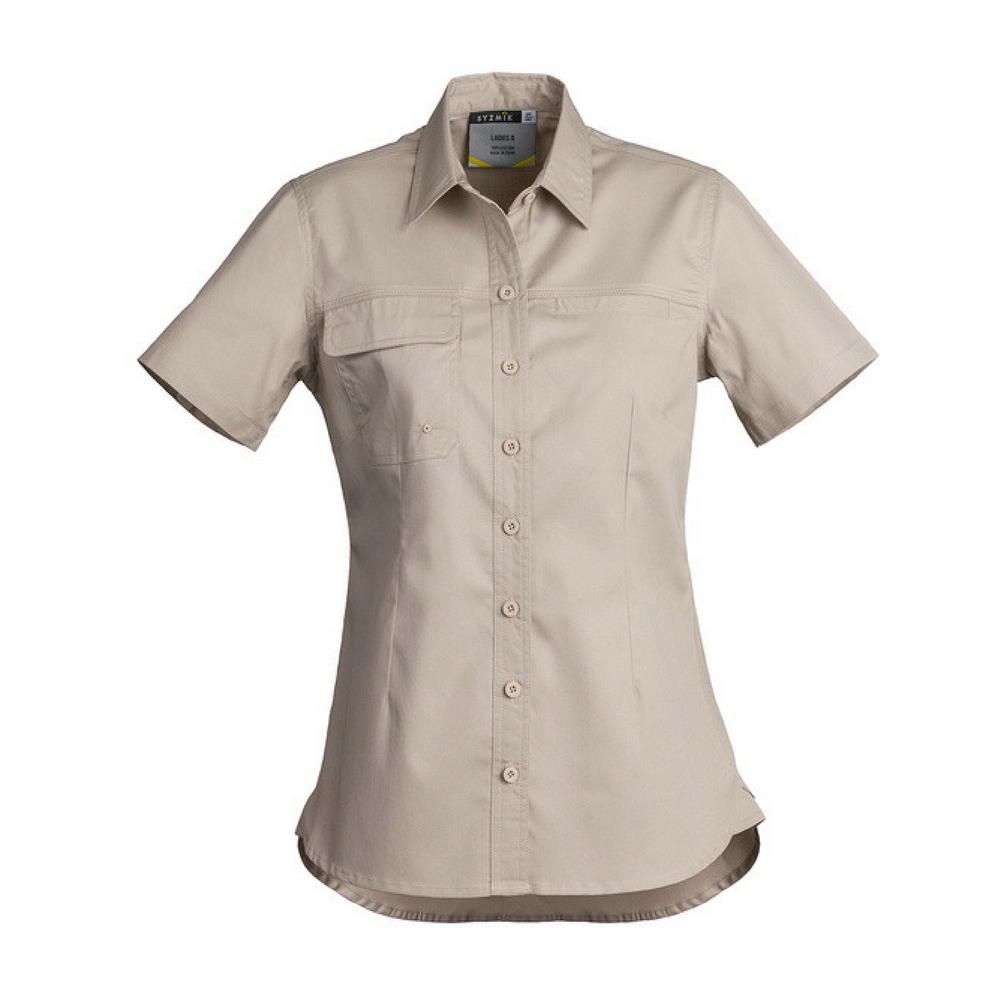 Syzmik Women's Lightweight Tradie Shirt - Short Sleeve - Sand
