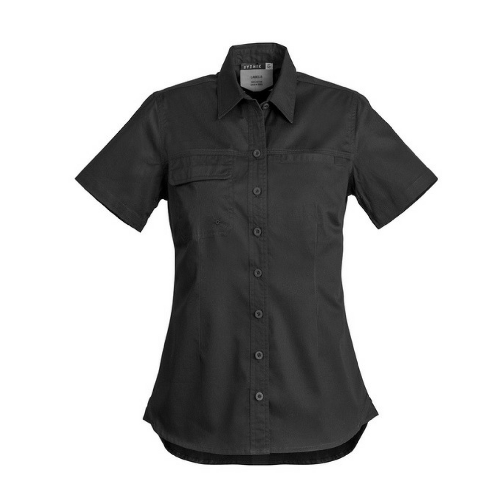 Syzmik Women's Lightweight Tradie Shirt - Short Sleeve - Black