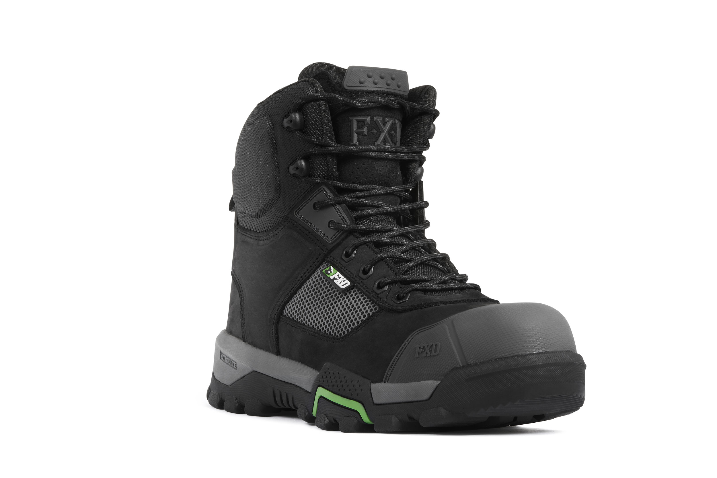 FXD WB-1 work boots (Black front view)