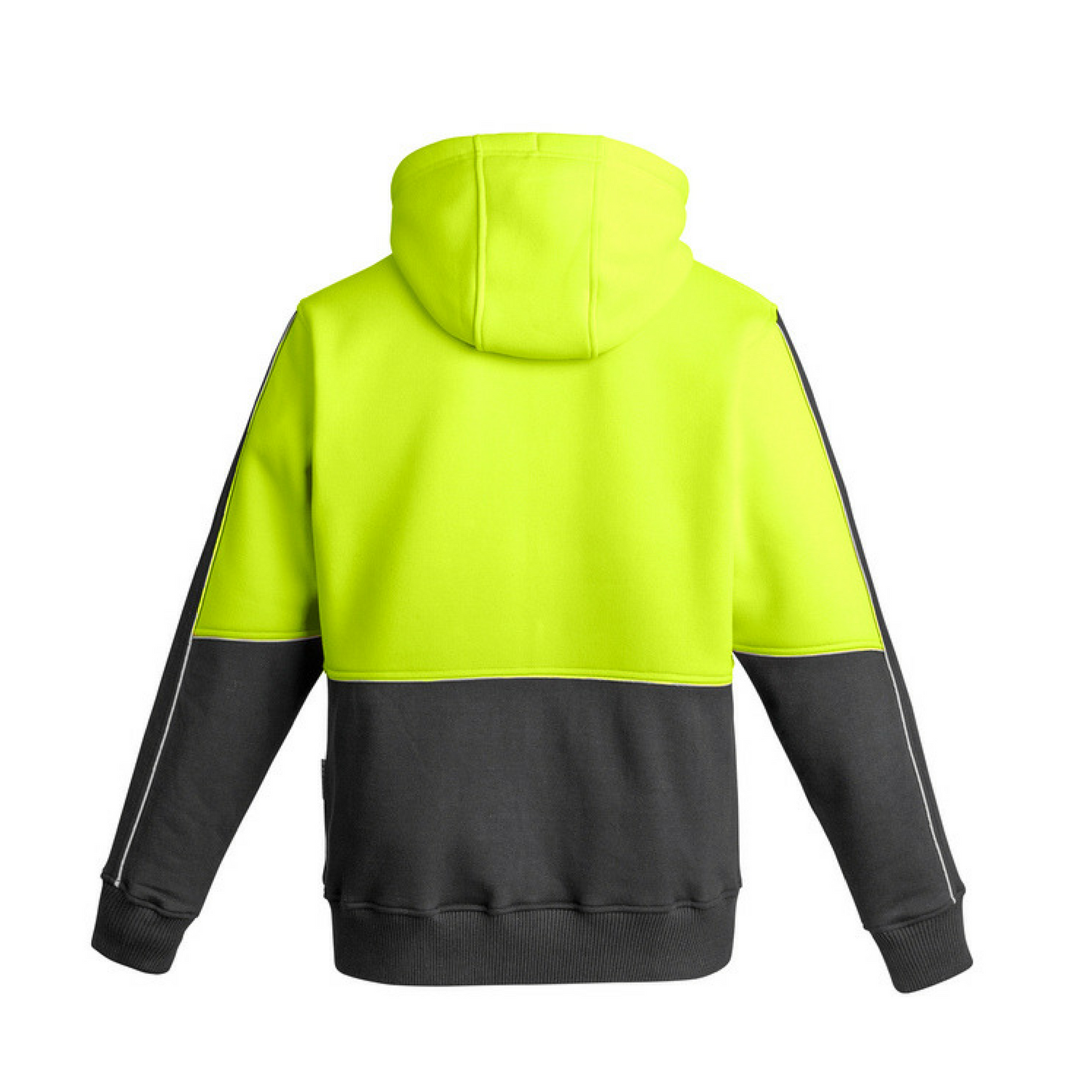 Syzmik Workwear Men's Hi Vis Full Zip Hoodie yellow/charcoal back