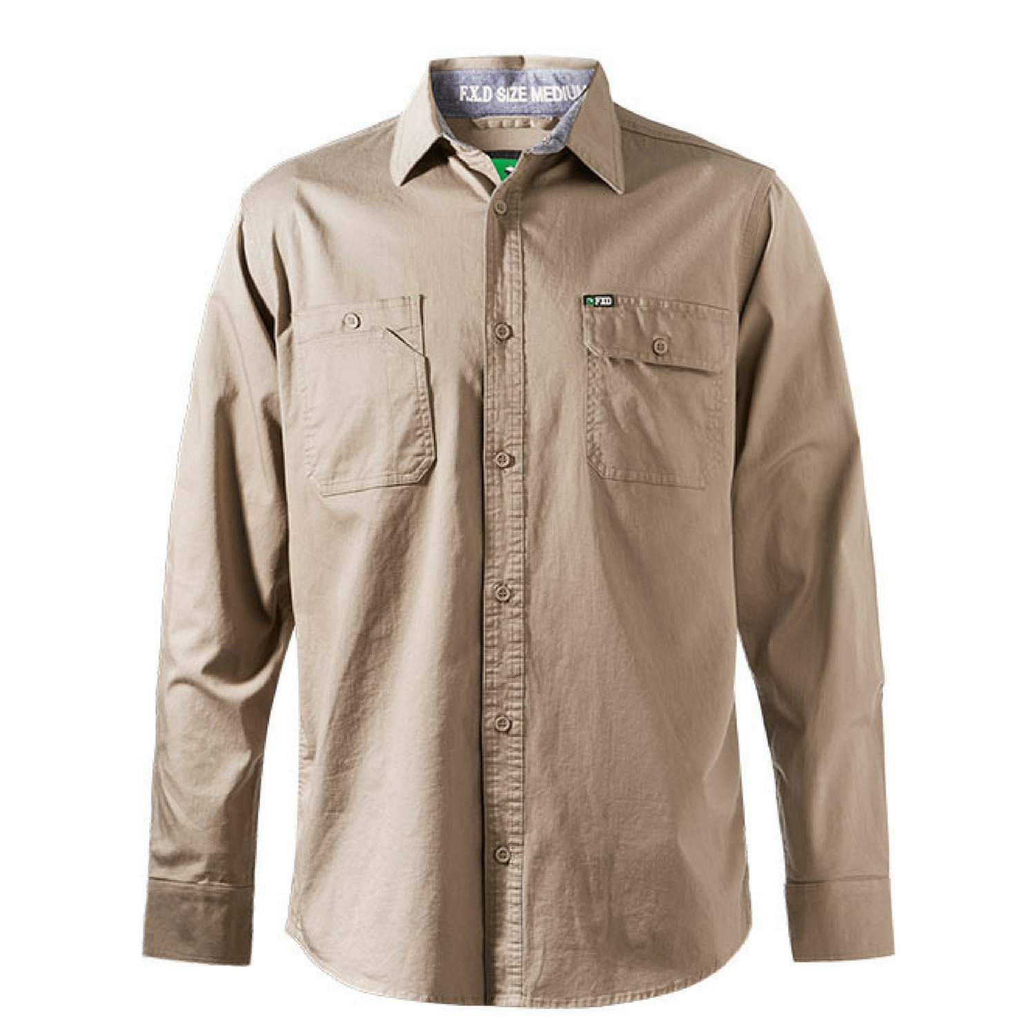 FXD Workwear LSH-1 long sleeve 360 stretch work shirt khaki