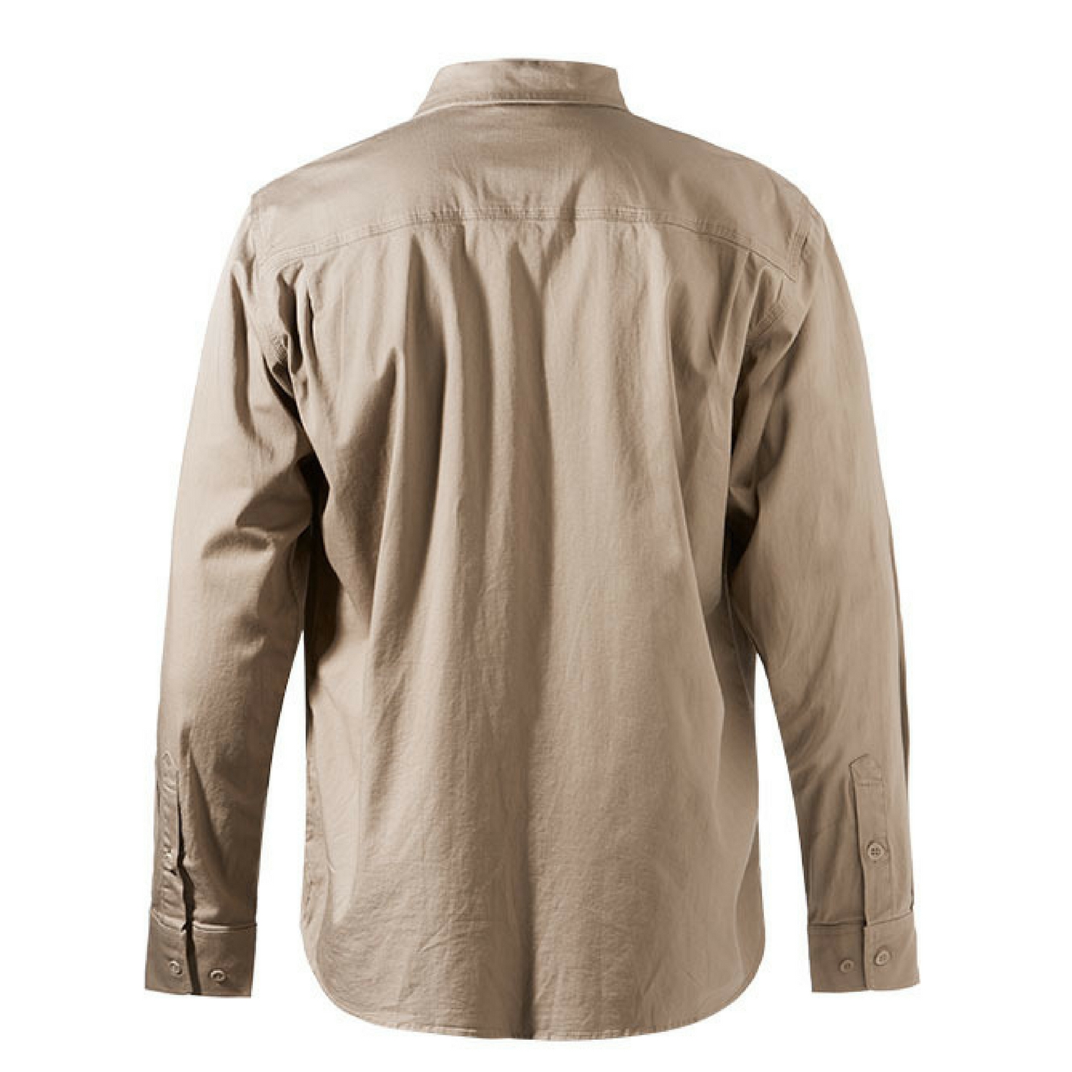 FXD Workwear LSH-1 long sleeve 360 stretch work shirt khaki back