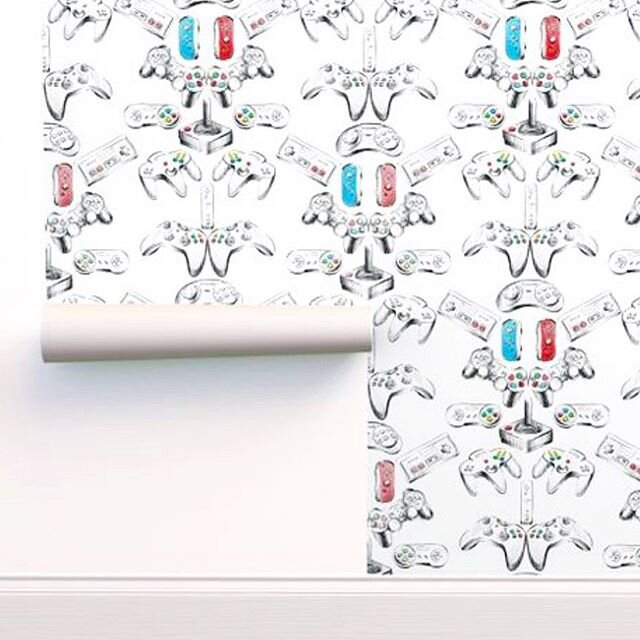 Calling all game room walls...&rdquo;Control Freak&rdquo; is here for you. And so is @spoonflower with 15% off wallpaper through 3/31! &mdash;&mdash;&mdash;&mdash;&mdash;&mdash;
.
.
#patternstate #wallpaper #spoonflowerwallpaper #videogame #videogame