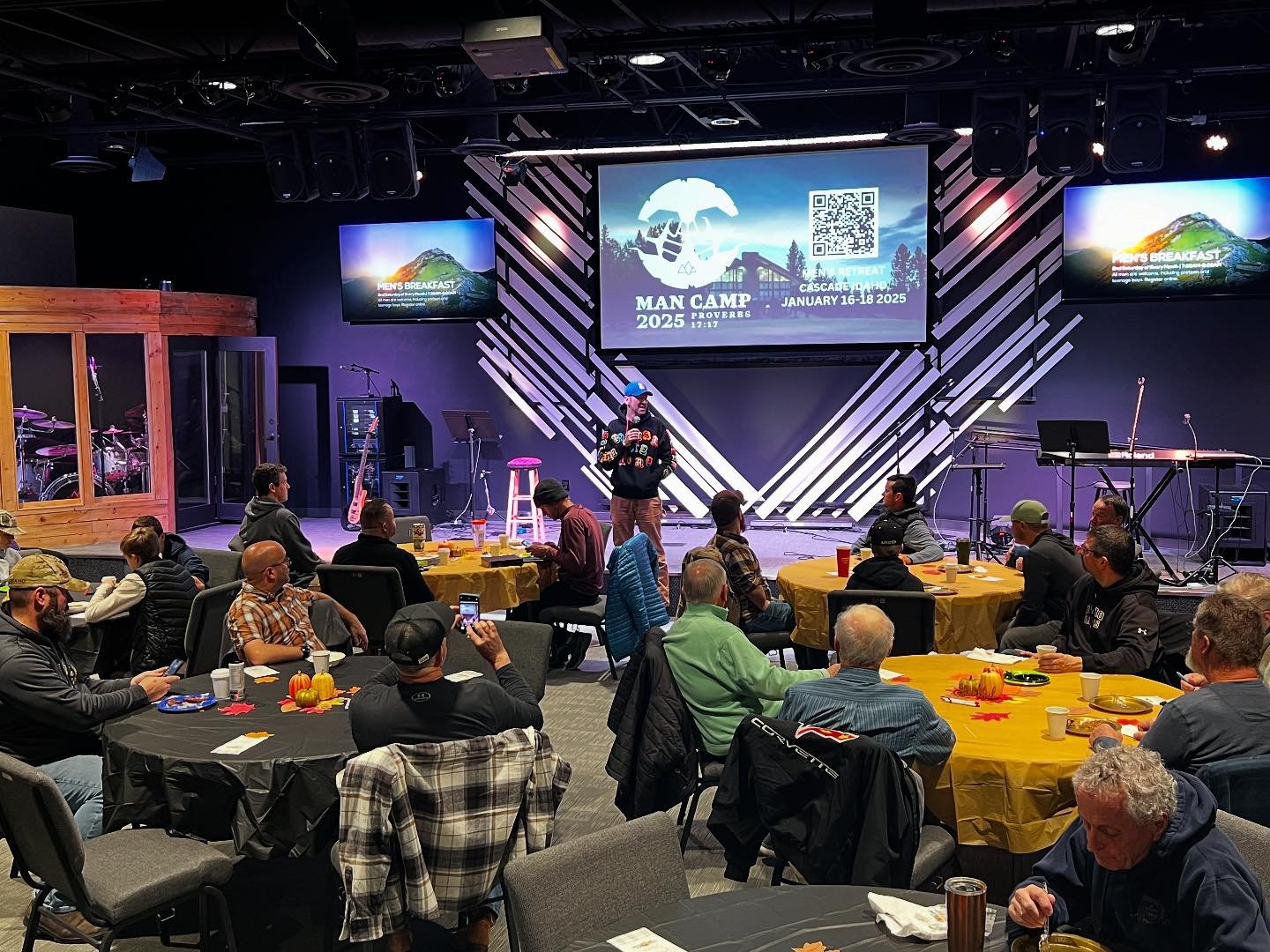 We had over 40 guys of all ages at our Men&rsquo;s Breakfast this morning! It was a great time of fellowship, and Justin shared a powerful and challenging message. If you couldn&rsquo;t make it today, be sure to mark your calendars for December 14th 