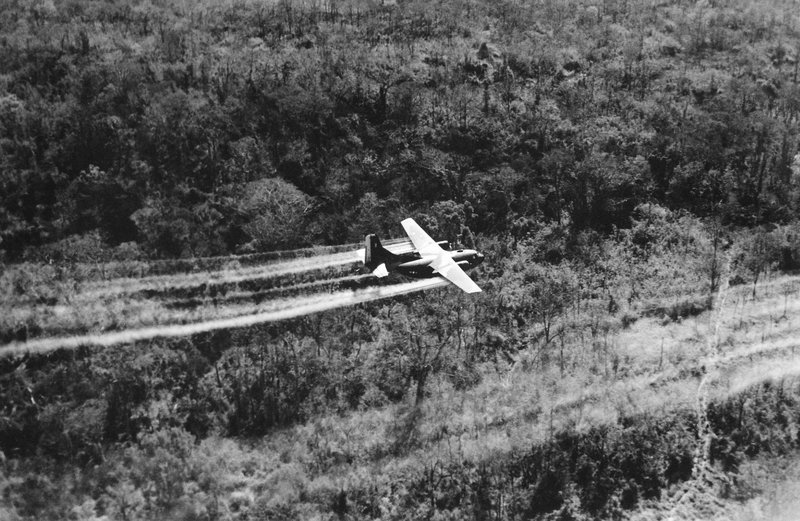 US Air Force Spraying Herbicide over South Vietnam. Agent Orange, one of many herbicides, is now widely known to cause cancer and birth defects. (U.S. Air Force/ AP)