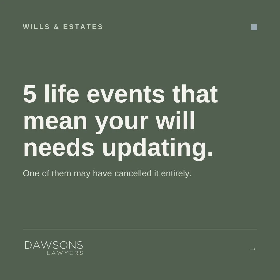 Did you know getting married can cancel your existing will? It's one of five life events that quietly change what your will actually does, and most people miss at least one. New article on the blog covers all five, including the separation trap that 