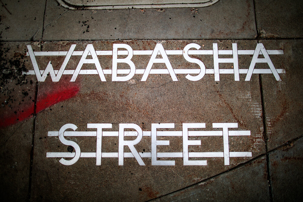Wabasha Street metal inlays, Saint Paul, MN