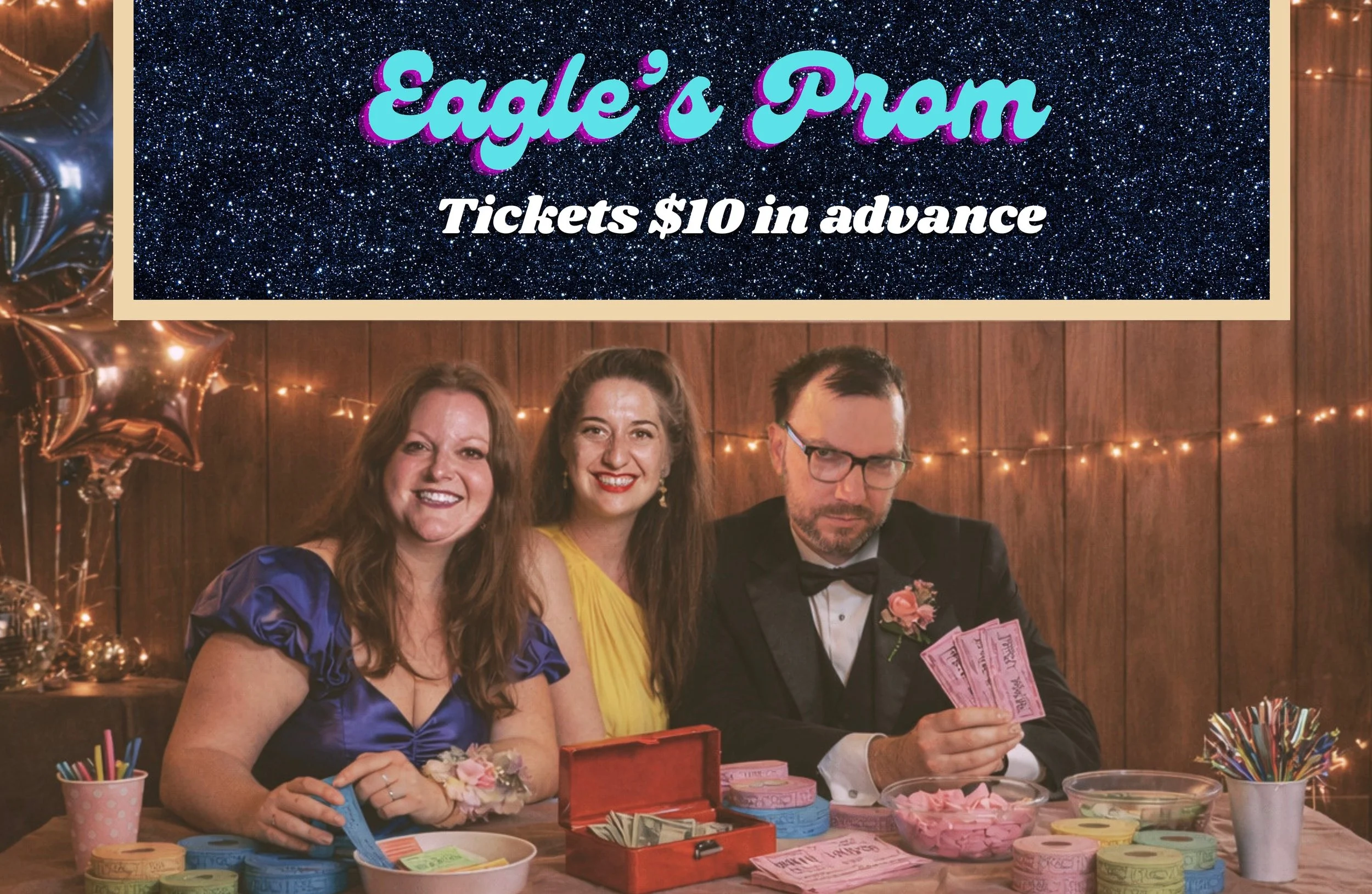 Kristen Smith, Roxanne Sanchez, and me: the Eagles' Prom Committee