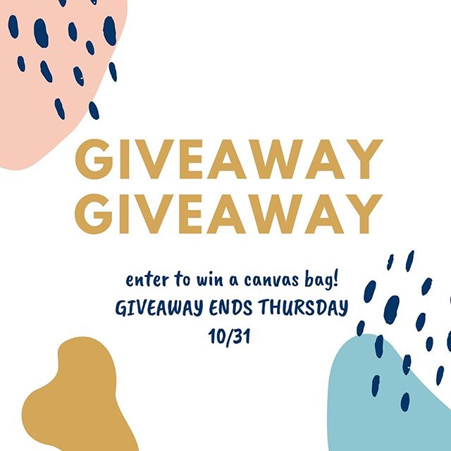 GIVEAWAY 🥳
ENTER TO WIN A CANVAS BAG &bull;
TO ENTER: &bull; Tag 3 friends
&bull; Repost to your story
&bull; Like this photo

Giveaway ends on Thursday 10/31. Winner announced Friday. Good luck!