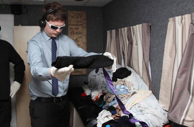 A participant during a Virtual Dementia Experience.