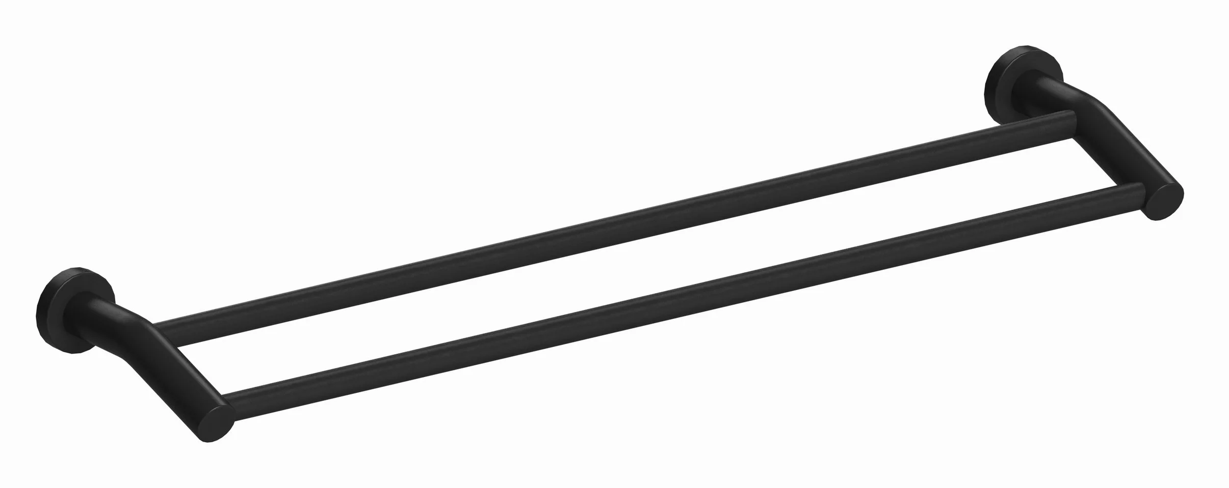 DLX Black Double Towel Rail 600mm
