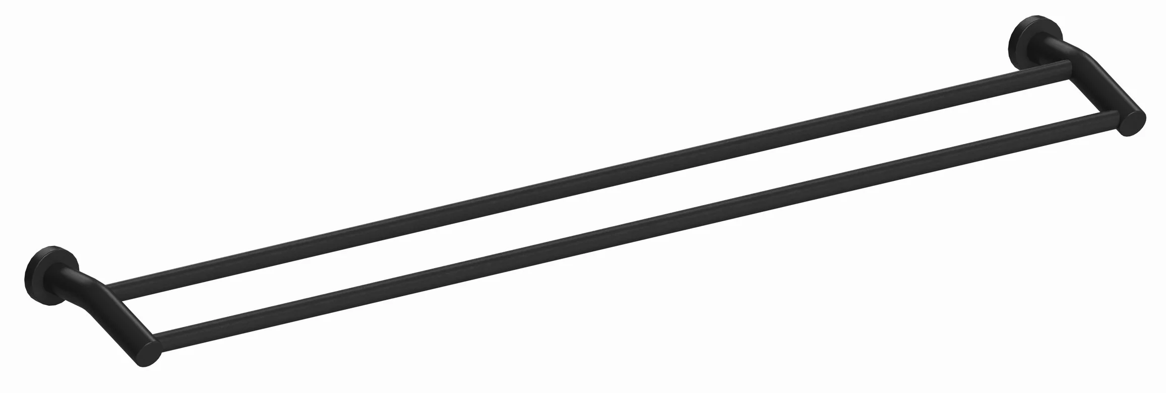 DLX Black Double Towel Rail 900mm