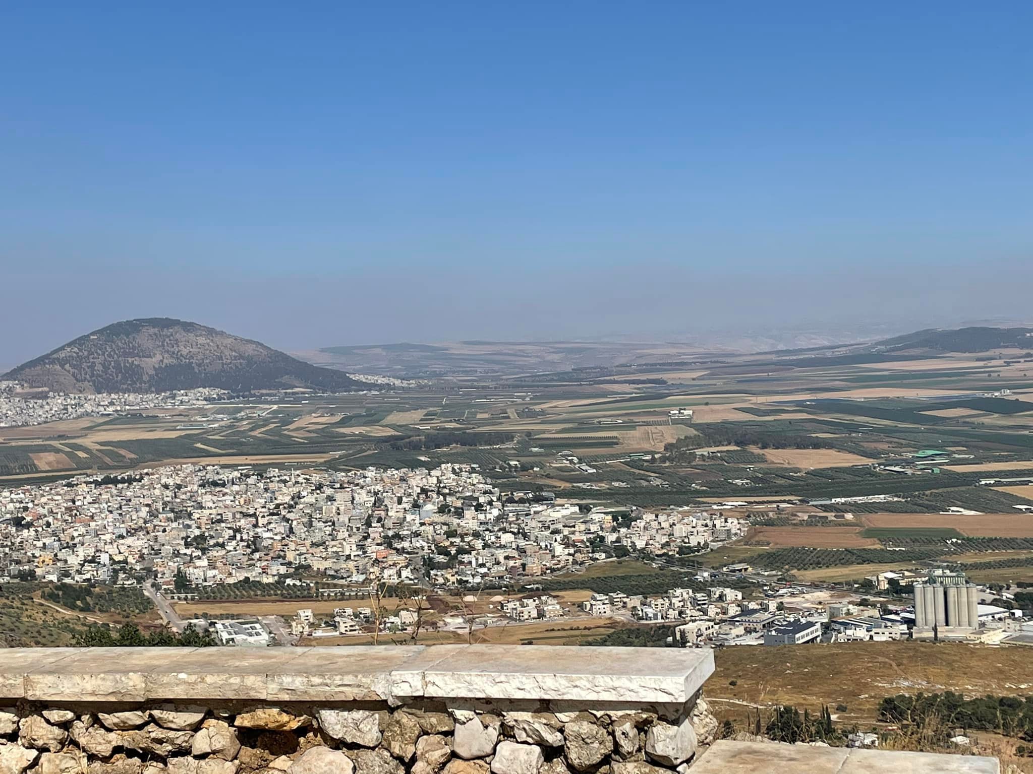  Mount Tabor, which traditions holds is where the Transfiguration occurred, is on the left.  To its right is where a massive force of Midianites and Amelikites were encamped when Gideon defeated them with just 300 men.  (Judges 7.) 