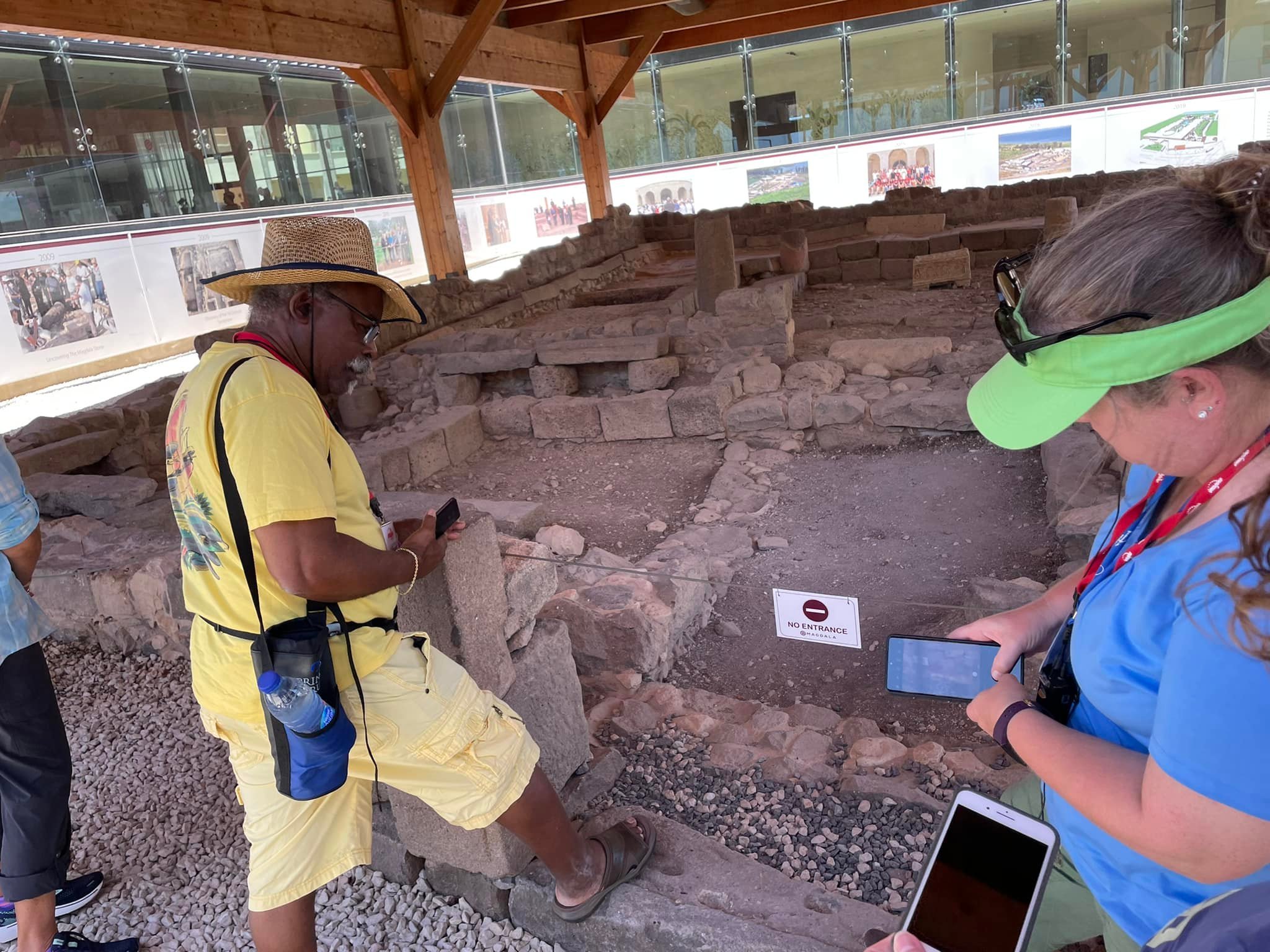  The entry to the Magdala synagogue. Albert Carrington is placing his foot in a doorway where Jesus surely walked. 