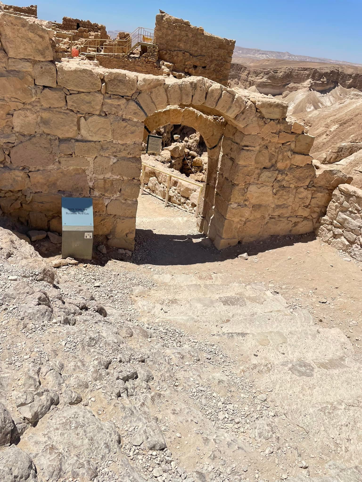  Masada was defeated in 73 a D. A few hundred years later, Byzantine monks built a monastery on top of Masada. This is the main entrance to that monastery compound. 