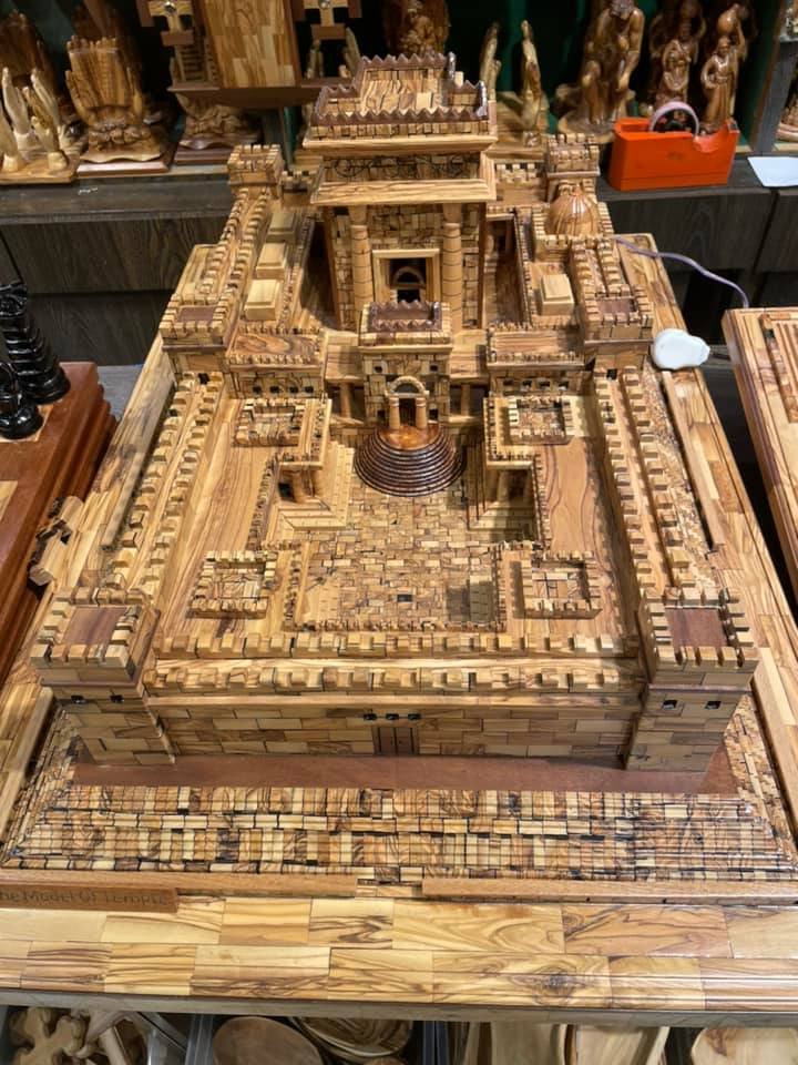  Here is a sample of their excellent olive woodwork. This is a scale carving of the Temple Mount. 