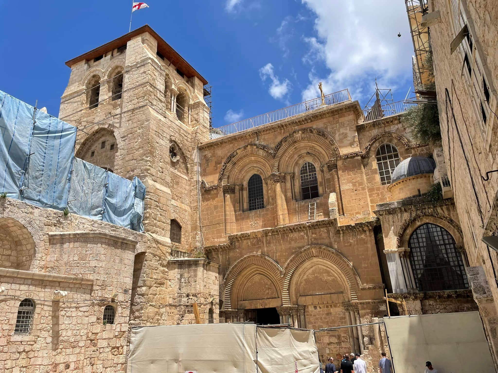  The church of the holy sepulcher is an international church. The three churches who share it cannot agree on who should open the door. So they hire a Muslim family to do it every day. 