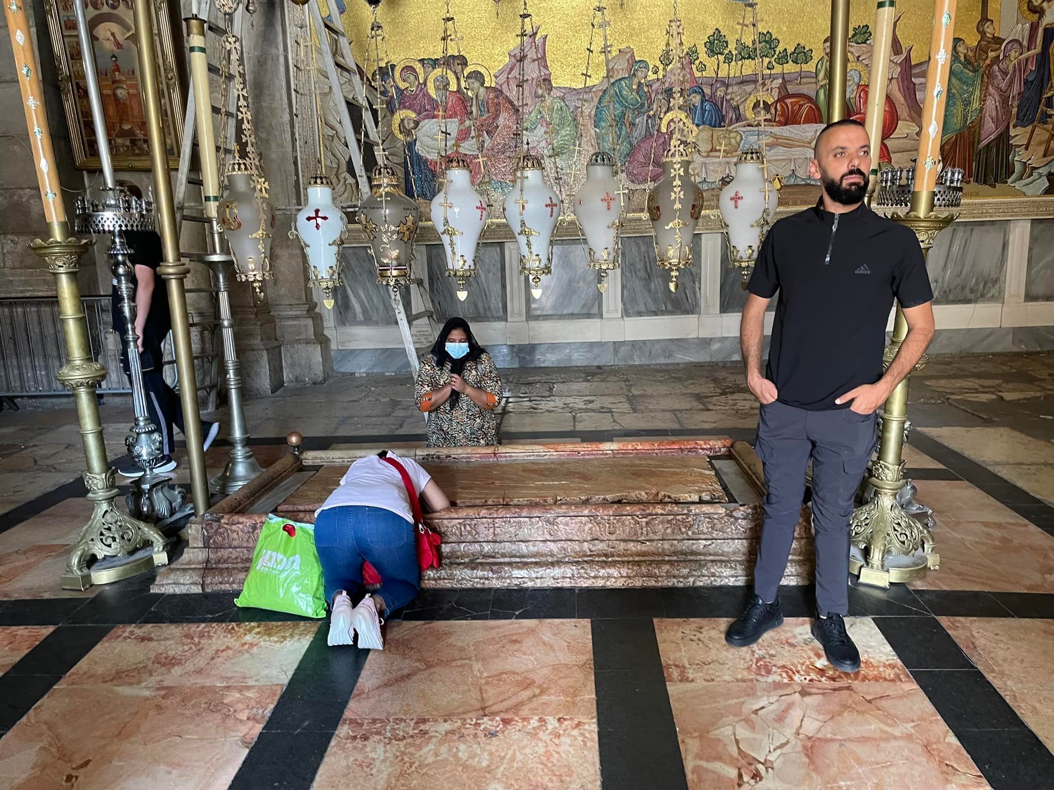  This is the spot where tradition holds that Jesus was anointed after his crucifixion. 