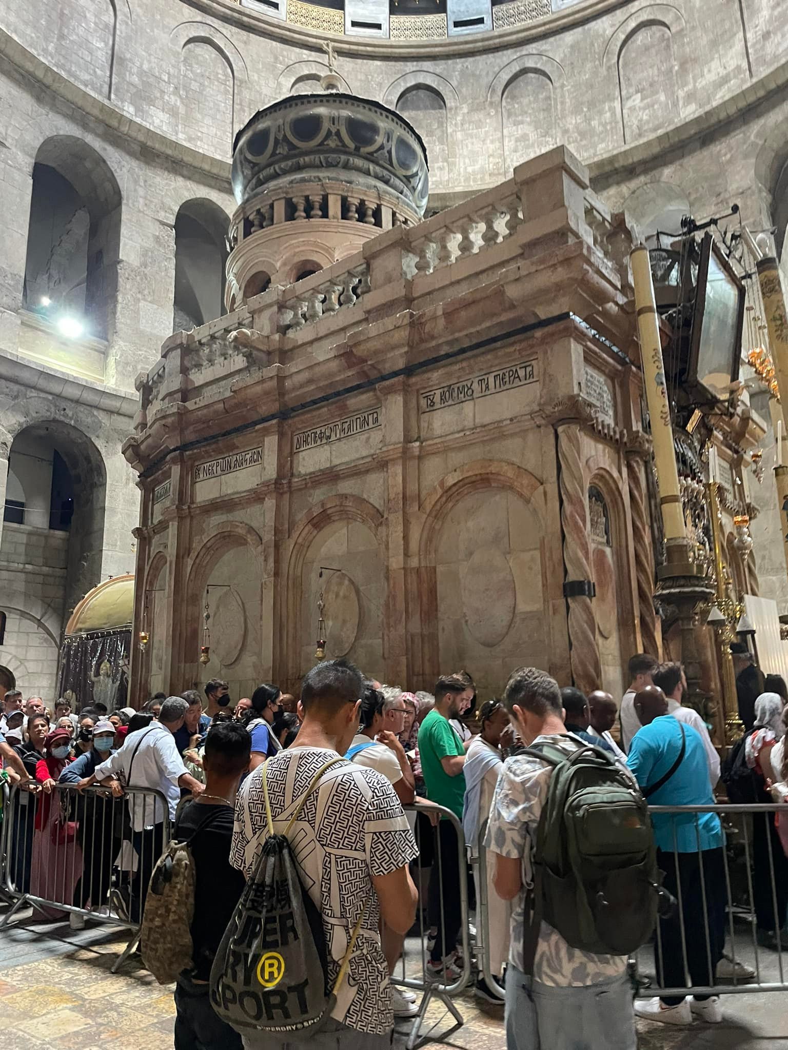  This shrine within the church is over one spot where tradition holds Jesus’ tomb was. Many of those traditions where established when Helena, mother of emperor Constantine, worked tirelessly to identify and honor those spots. However, sometimes arch