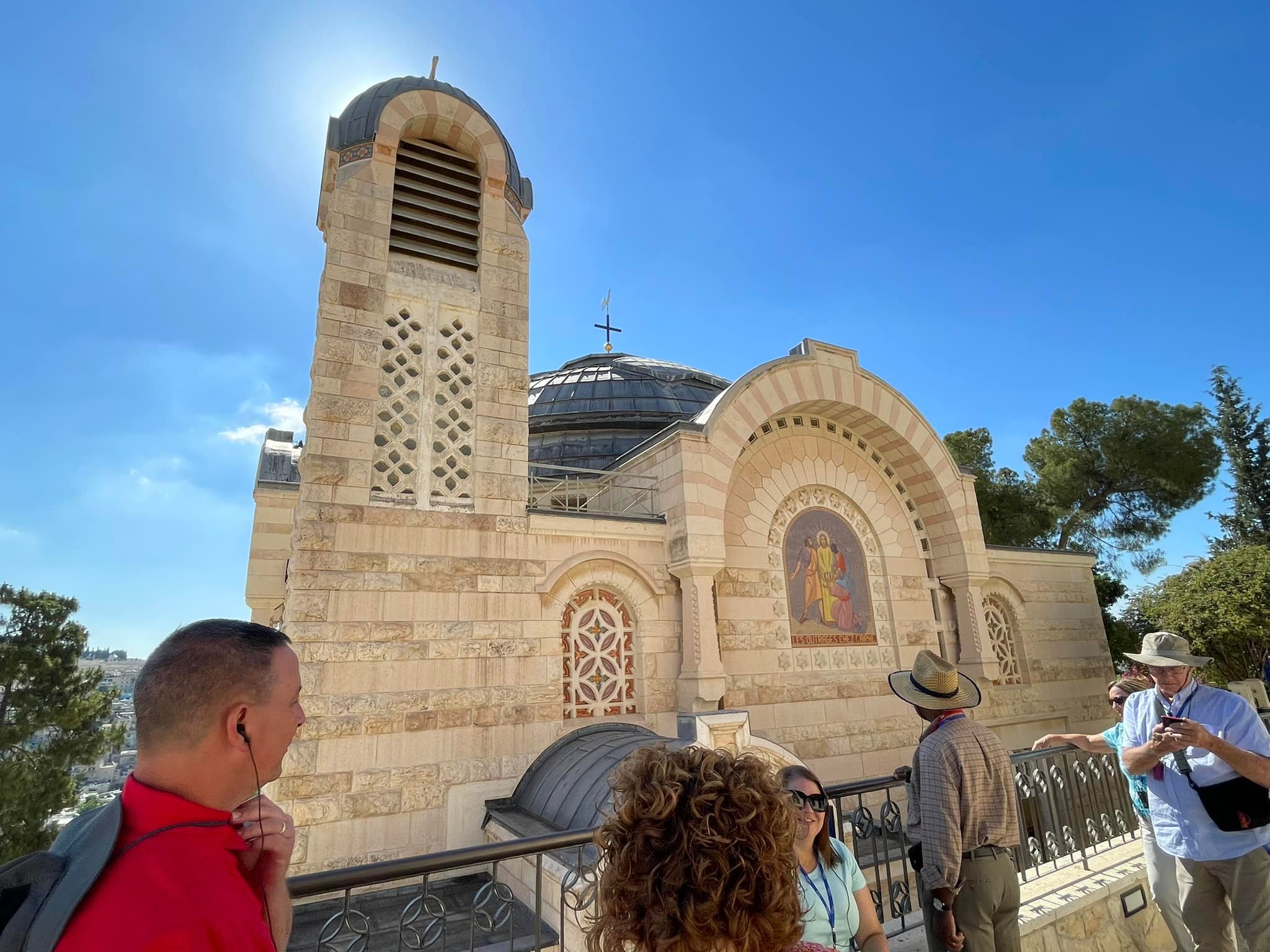  This church is dedicated to the Koch that crowd after Peter had denied Jesus three times. If you zoom in on the cross above the church, you’ll see a rooster weathervane. 