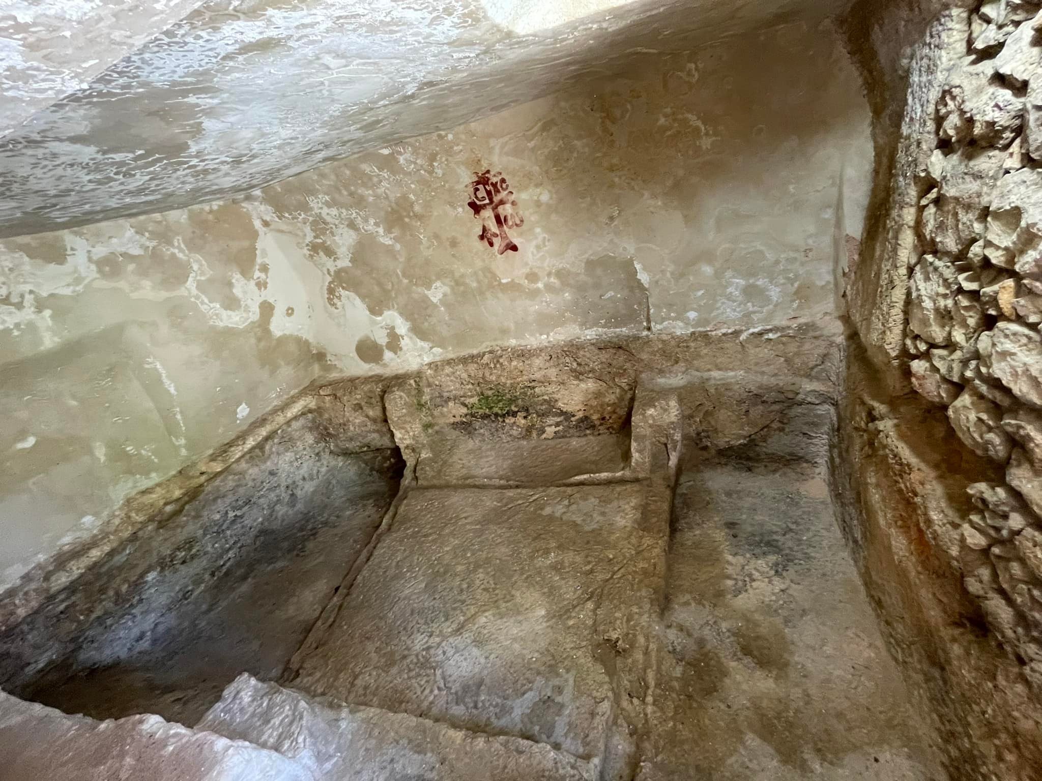  There are actually two chambers, I’m standing in the first chamber where the body would have been anointed. And I’m looking into the second chamber where the body would have been laid. I also asked about a small window - would that have been there? 