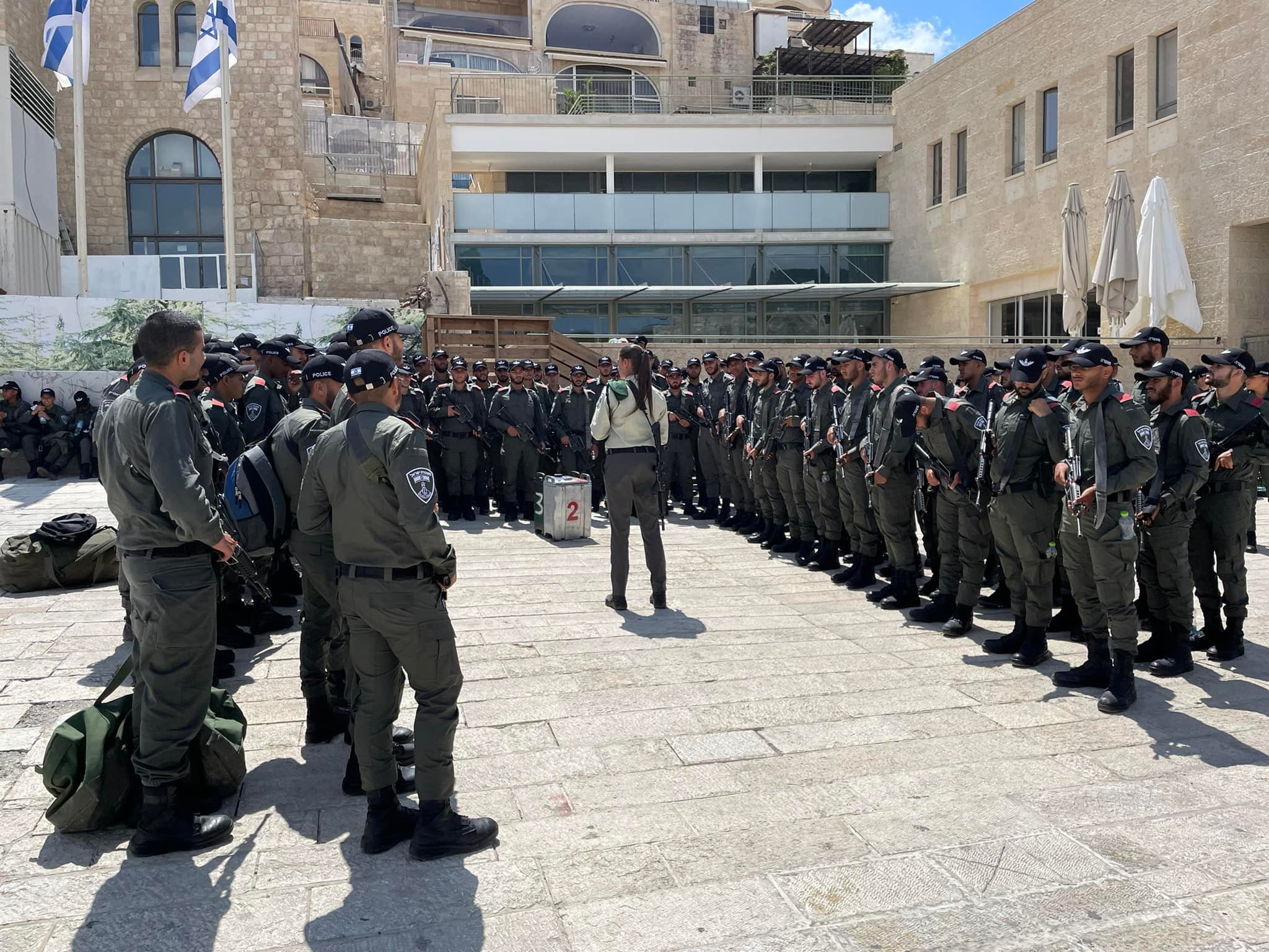  We happened to be there at the same time they were inducting a large number of recruits into the Israeli army. These recruits are going to be military police. Every Israeli ,male and female, is required to serve three years in military service. 