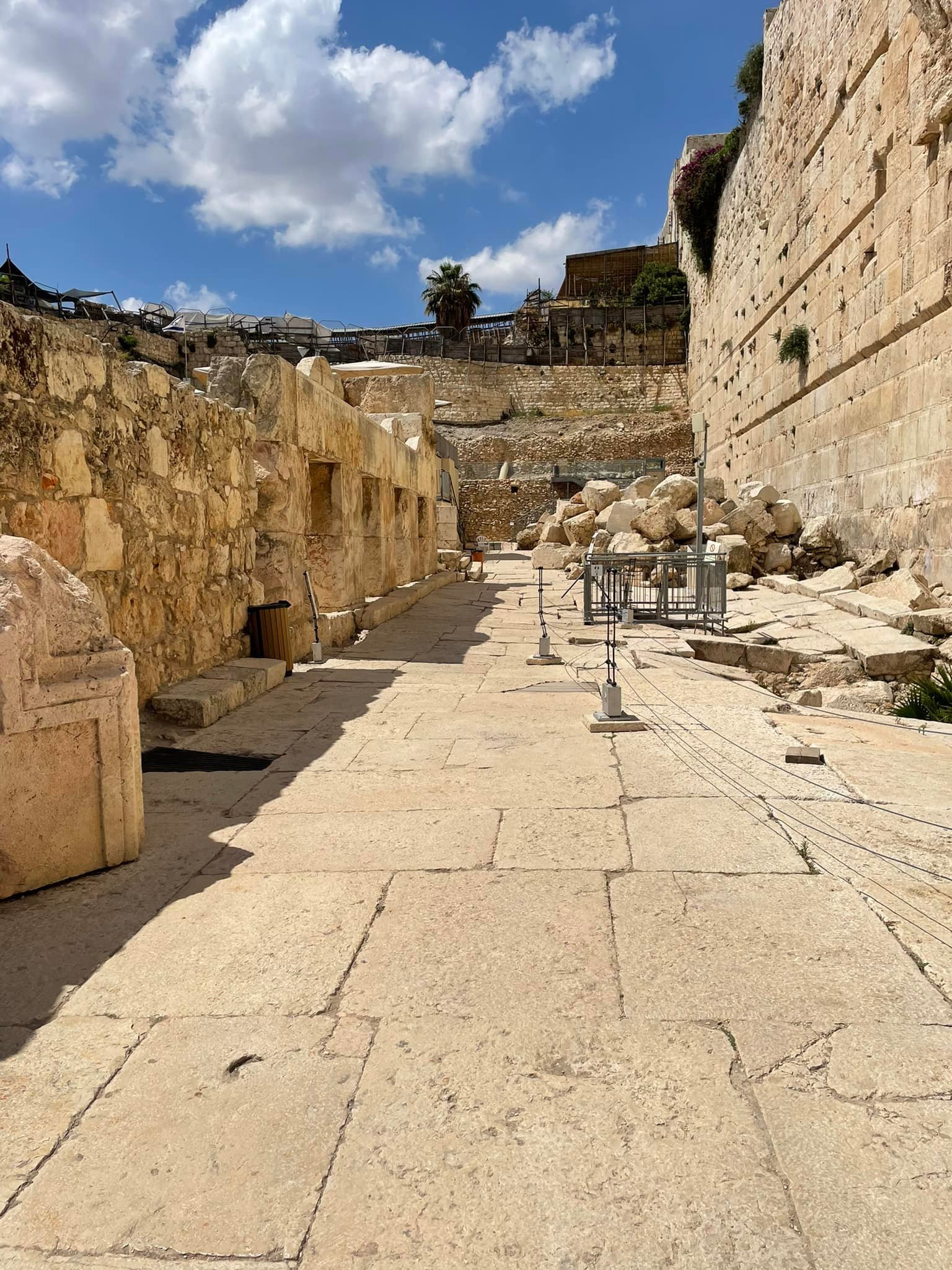  This is a main approach to the temple with market places along the way, as you can see in the arches on the left. Here again is a path that Jesus and his disciples definitely walked. 