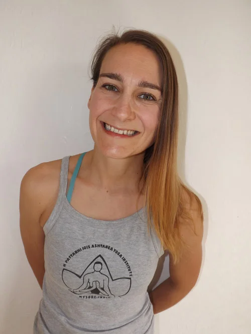 Astanga Yoga Teacher Christine Gregory teaching at Bristol Yoga Centre