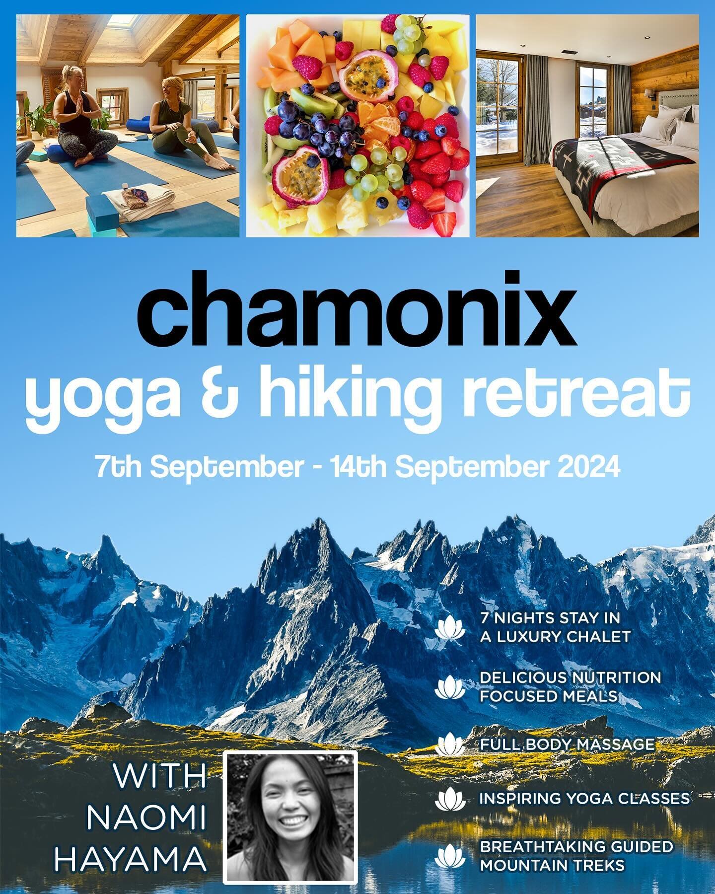 Yoga, hiking and spa retreat with Naomi from 7-14th September and there&rsquo;s 10% discount currently available! This retreat includes guided hikes, a spa day and a massage 💆&zwj;♀️ 

It&rsquo;s in collaboration with bluerise retreat and going to b