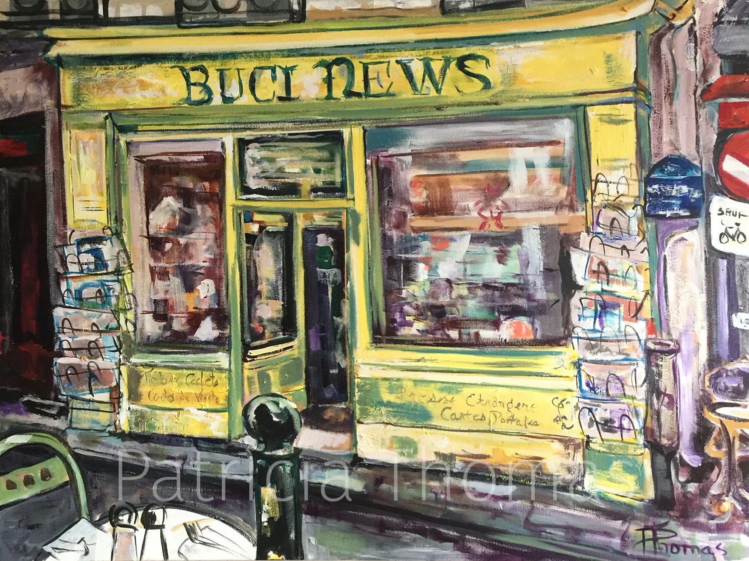 View from Parisian Café: Buci News 30 x 40"
