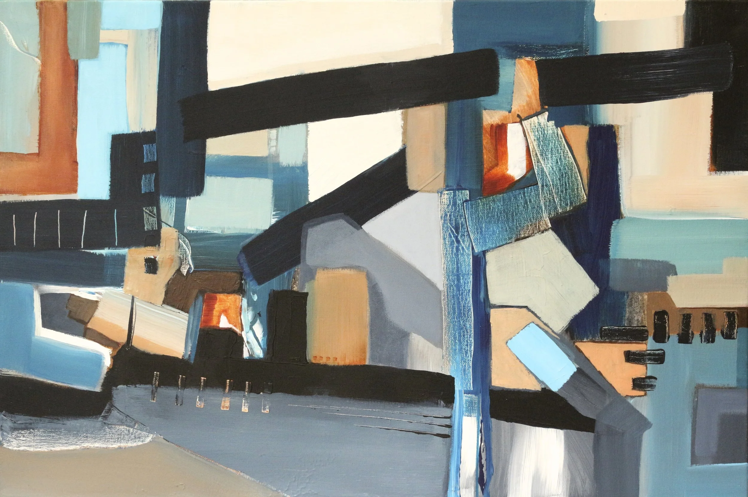 Seaside Town Jasmine Farrow abstract art
