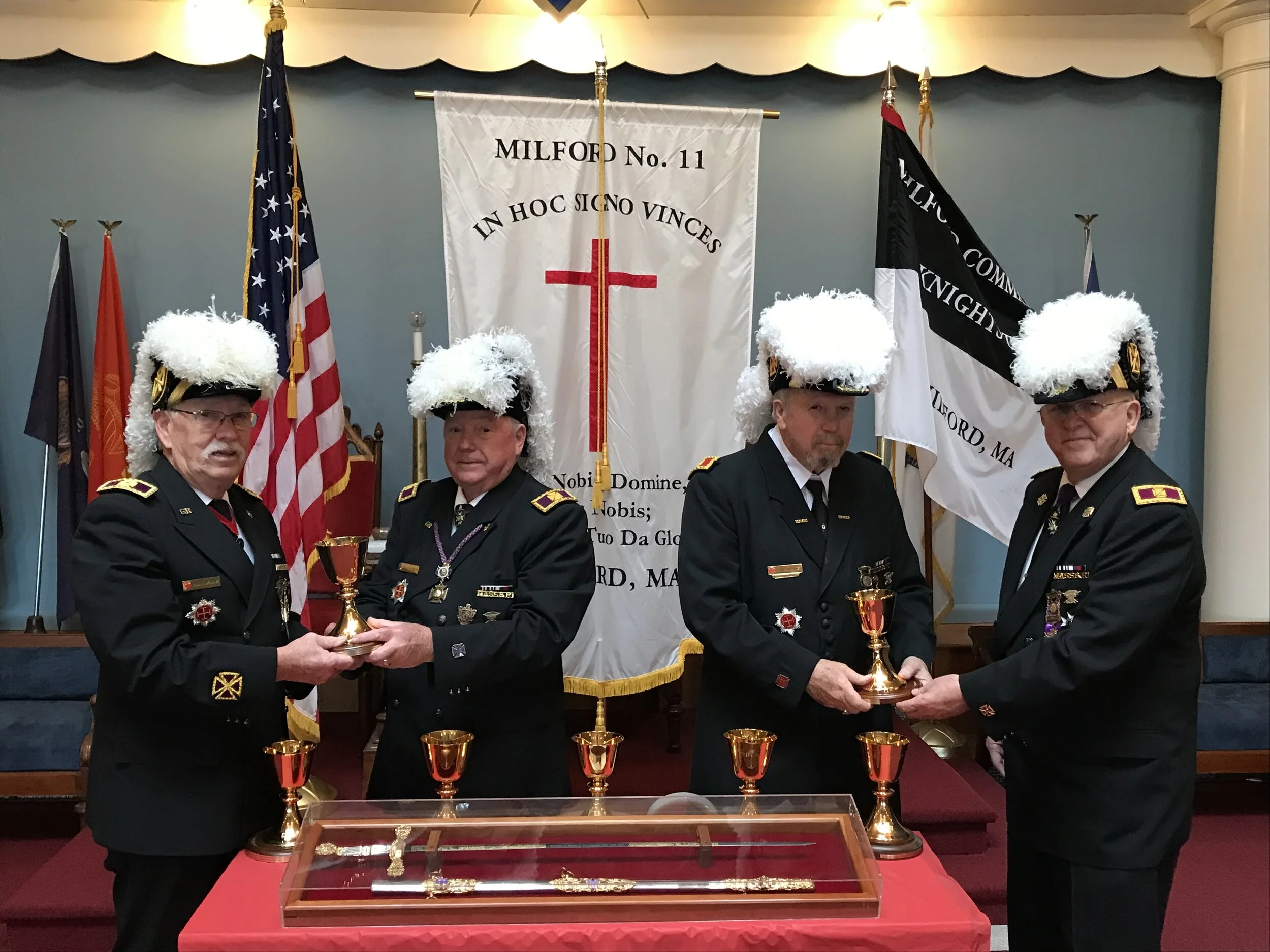 Milford Commandery No. 11 Presents Two Knights Templar Eye Foundation Golden Chalices