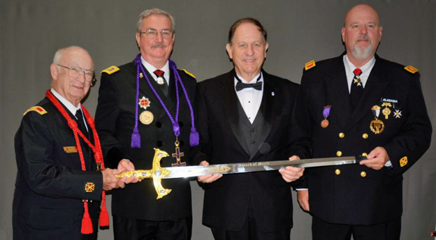 Knights Templar Eye Foundation Sword of Merit Presented to Sir Knight James Bussey