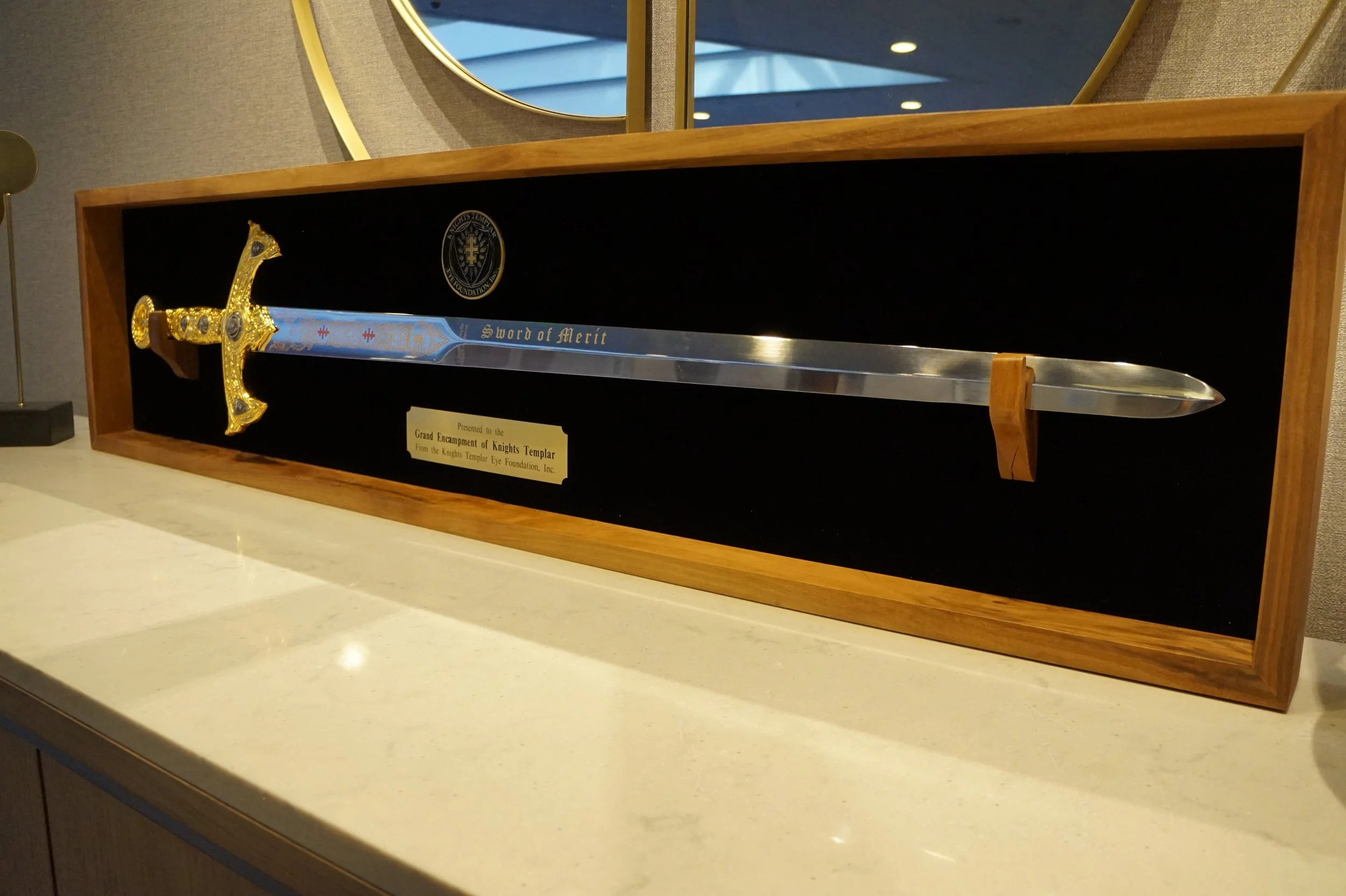 Knights Templar Eye Foundation Sword of Merit Presented to Sir Knight David Studley
