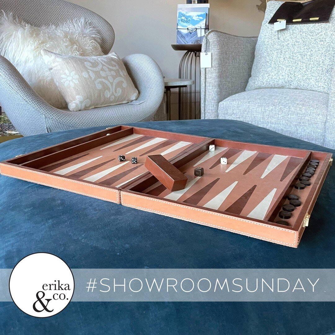 #ShowroomSunday This classic leather backgammon set is perfect for holiday entertaining and works with any interior style. FUNctional decor is a great conversation starter and board games are perfect for everything from cocktail parties to lazy Sunda