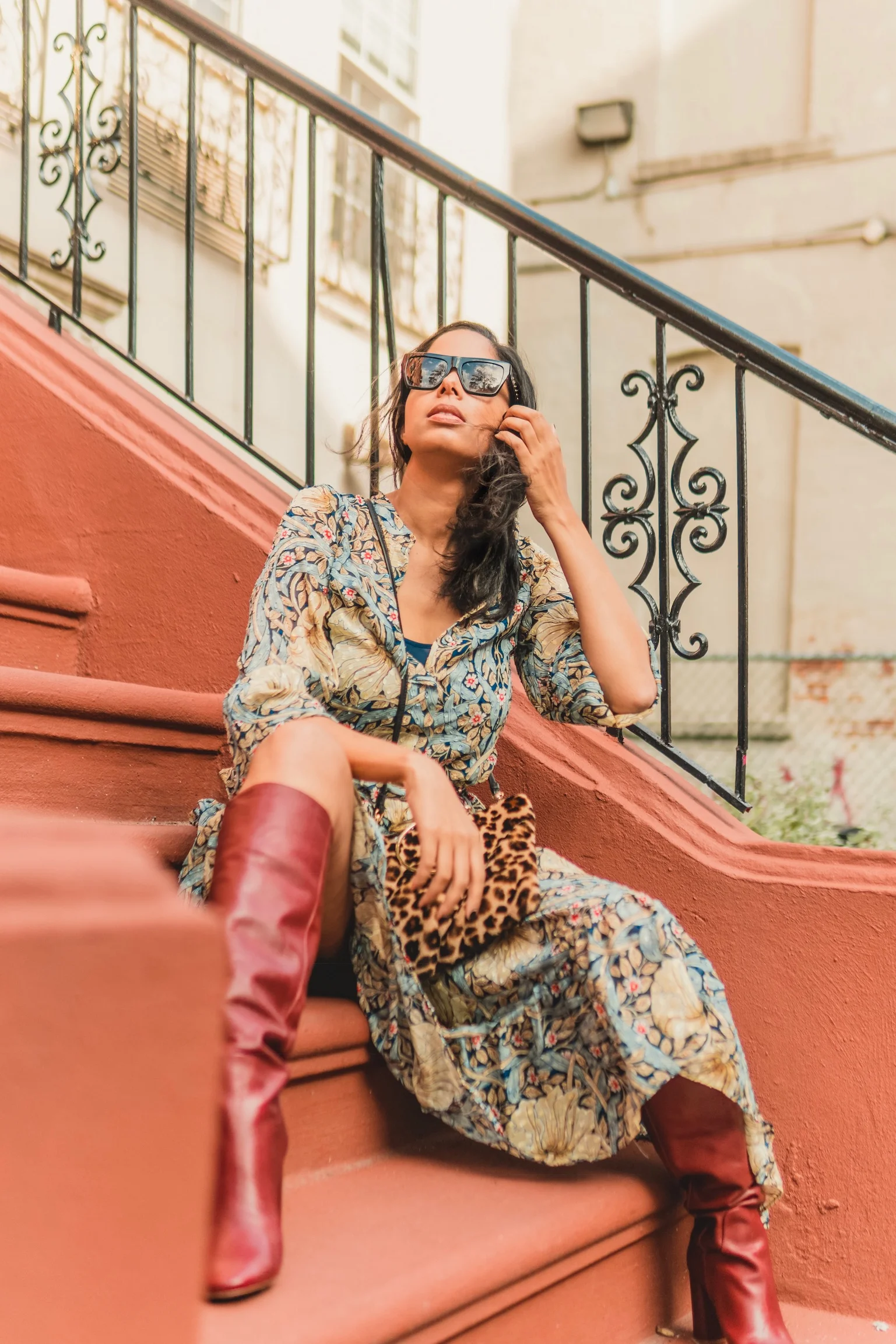 Mixing Prints and Slouchy Boots