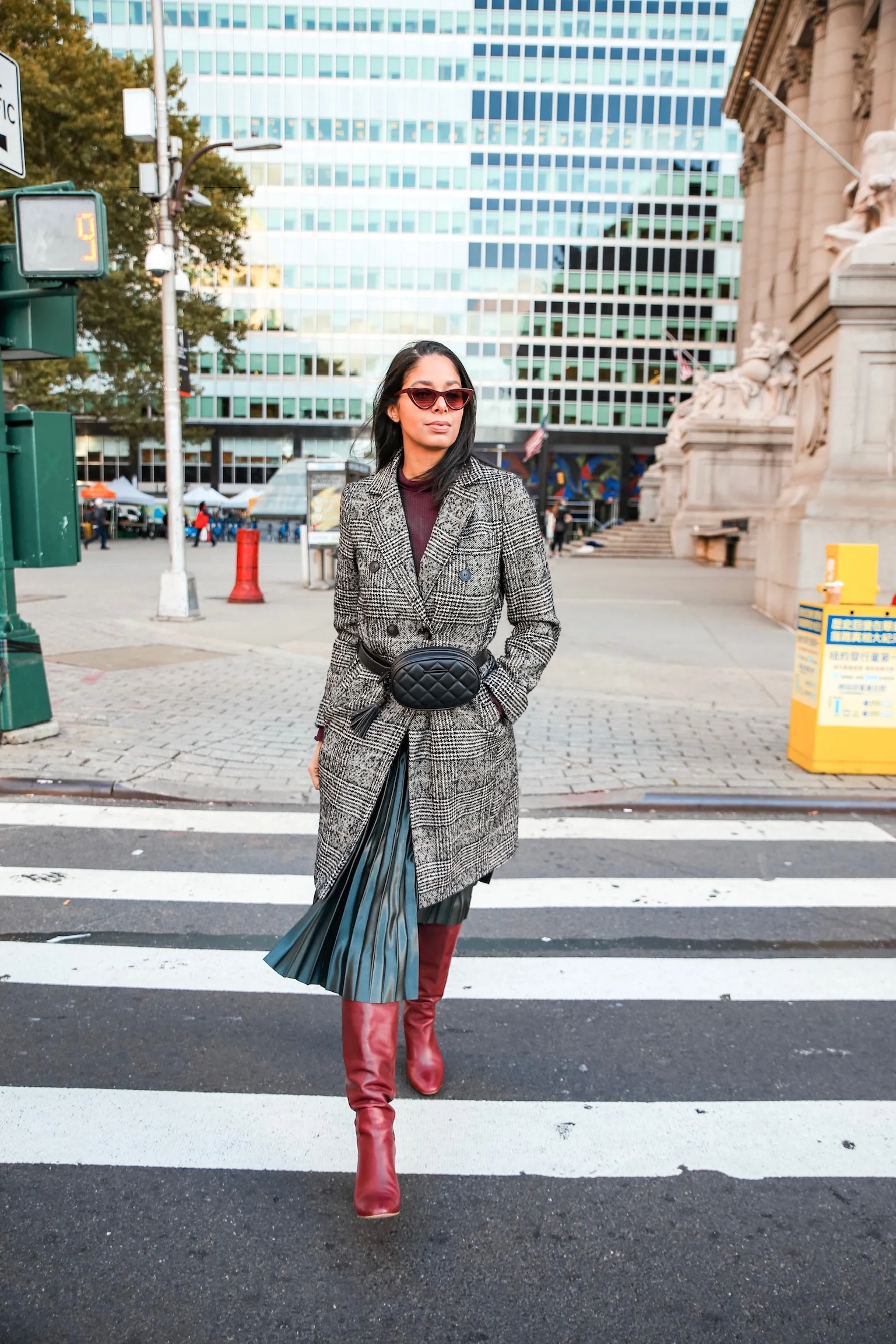 Belted Plaid Coat for that modern 70 Style