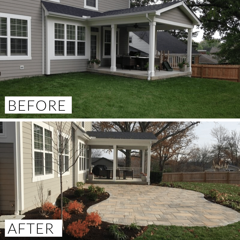 Before and After Paver Patio Installation Seiler's Landscaping